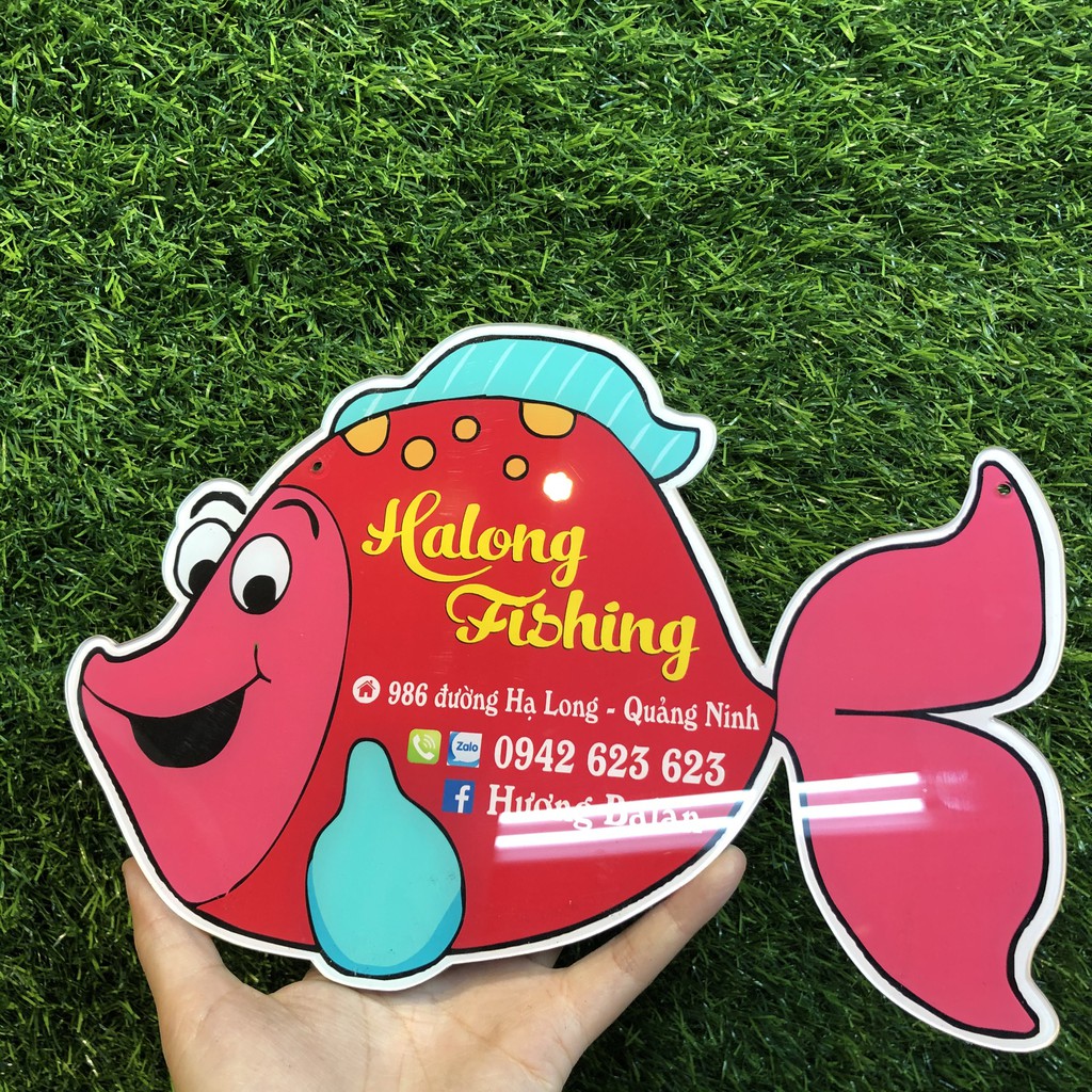 Bảng hiệu mica trang trí - Thiết kế theo yêu cầu - Hình cá siêu cute