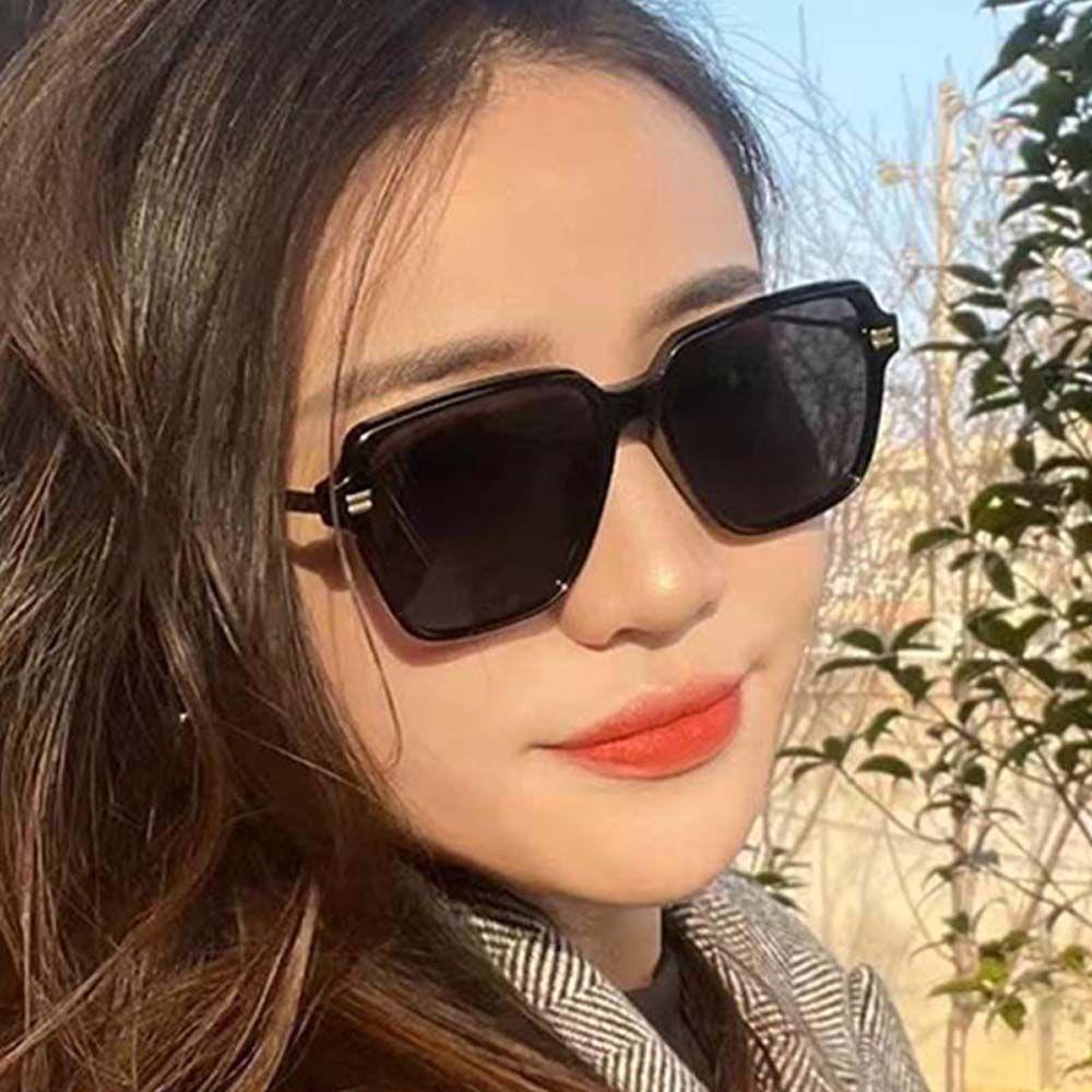 Kính Râm Hàn Quốc WMES15H Gọng Lớn In Họa Tiết Da Báo Phong Cách Vintage Sang Trọng Cho Nữ