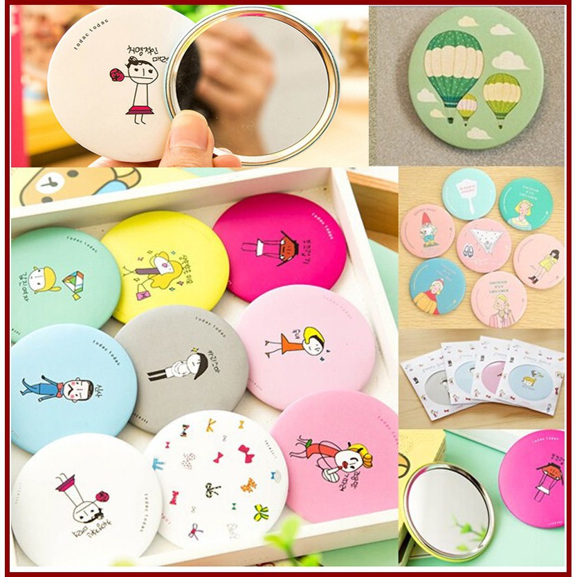 Gương mini cầm tay Happy Smile giá siêu hạt dẻ đây