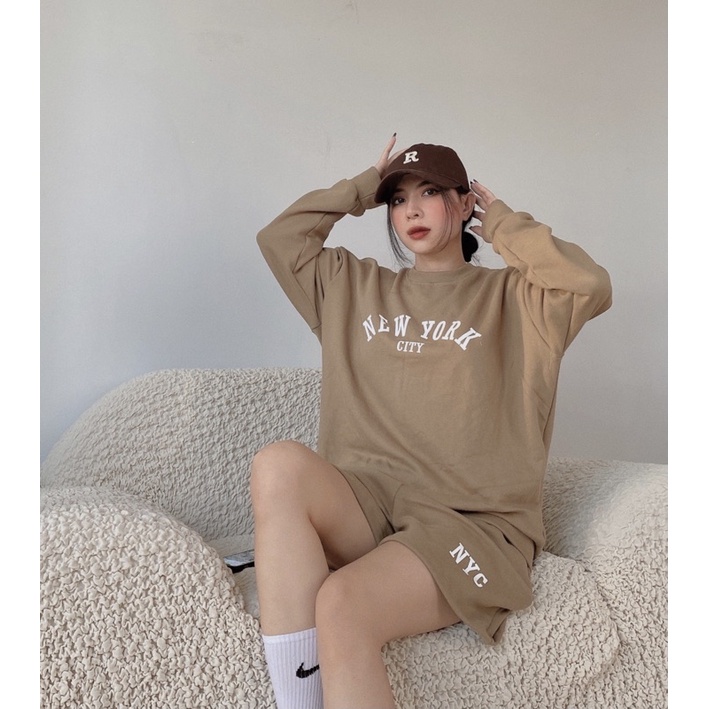 Set Nỉ Sweater Quần Short “NEW YORK” - THELETY.25