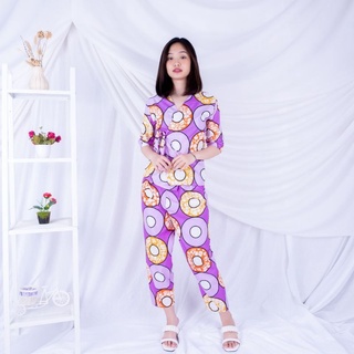 Bộ đồ ngủ hình bánh Donut Alsn-Kimono cho nữ