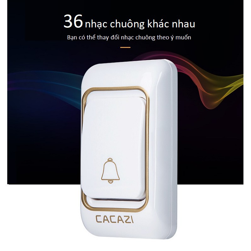 Chuông đôi không dây chống nước Cacazi Katjas K06-2 ( 2 CHUÔNG, 1 NÚT NHẤN )