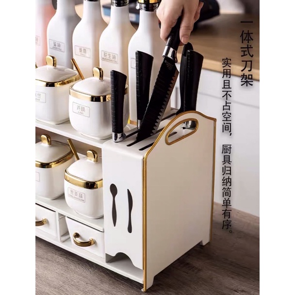 Bộ gia vị nhà bếp 15 món màu trắng cao cấp