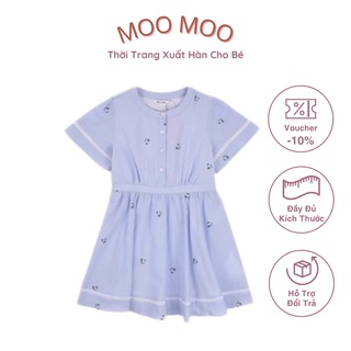 Váy xanh hoa dáng xòe xuất dư xịn