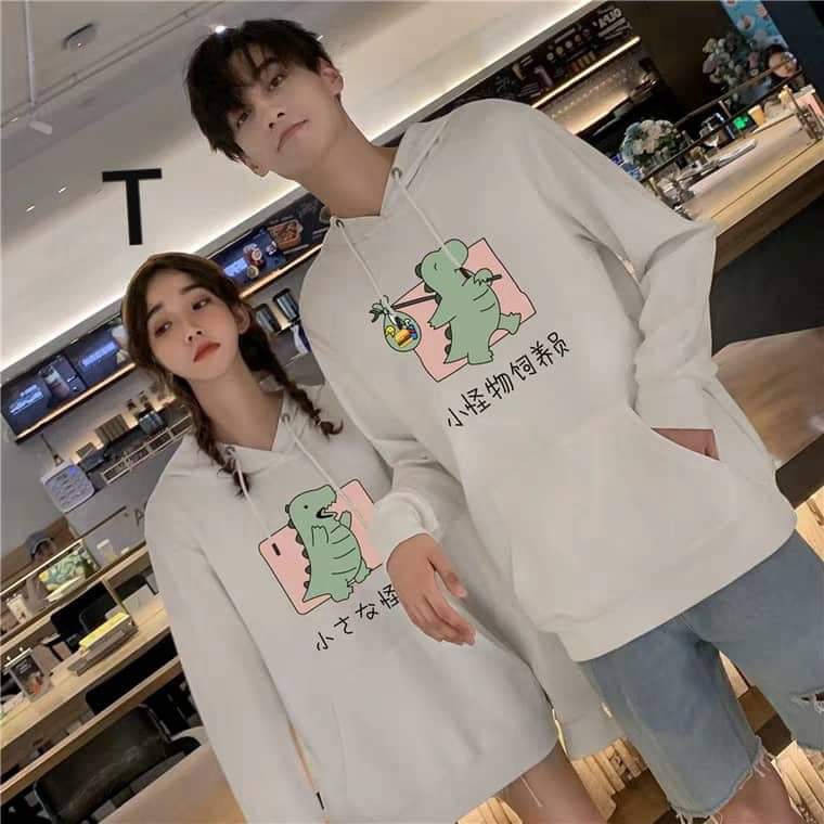 [FREESHIP ĐƠN TỪ 50K] Áo đôi hoodie khủng long đeo túi DTR1119