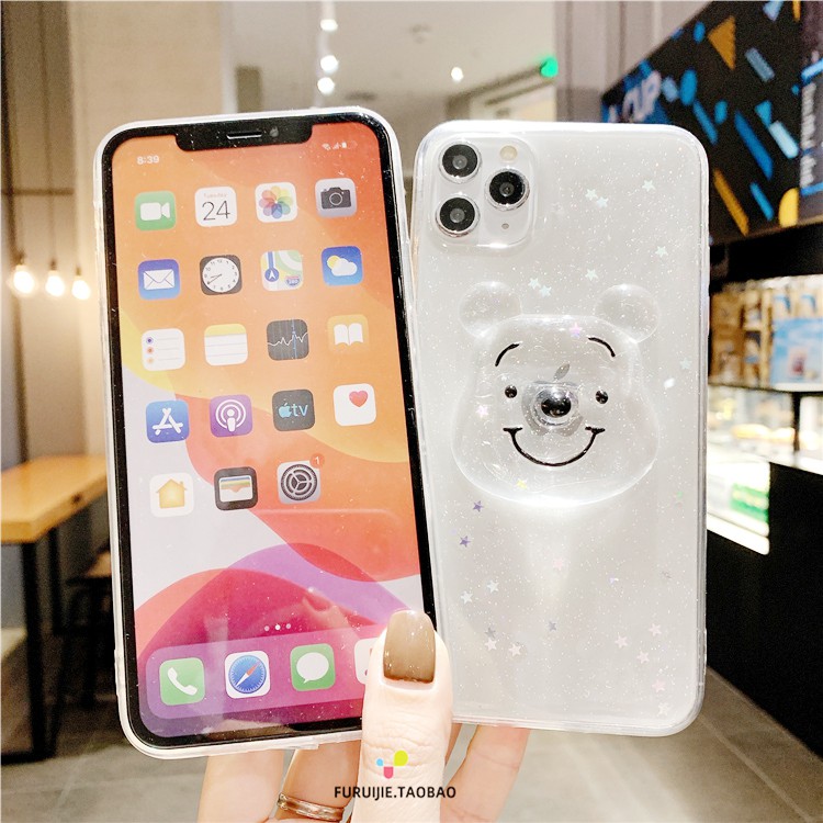 Huawei P20 P30 P40 Pro Mate 20 30 40 Pro Nova 3 3i 3e 4 4e 5T 7i Nova 6 SE P20 P30 Lite Honor 20 Bling Clear Cartoon 3D Bear Soft Phone Case Back Full Cover