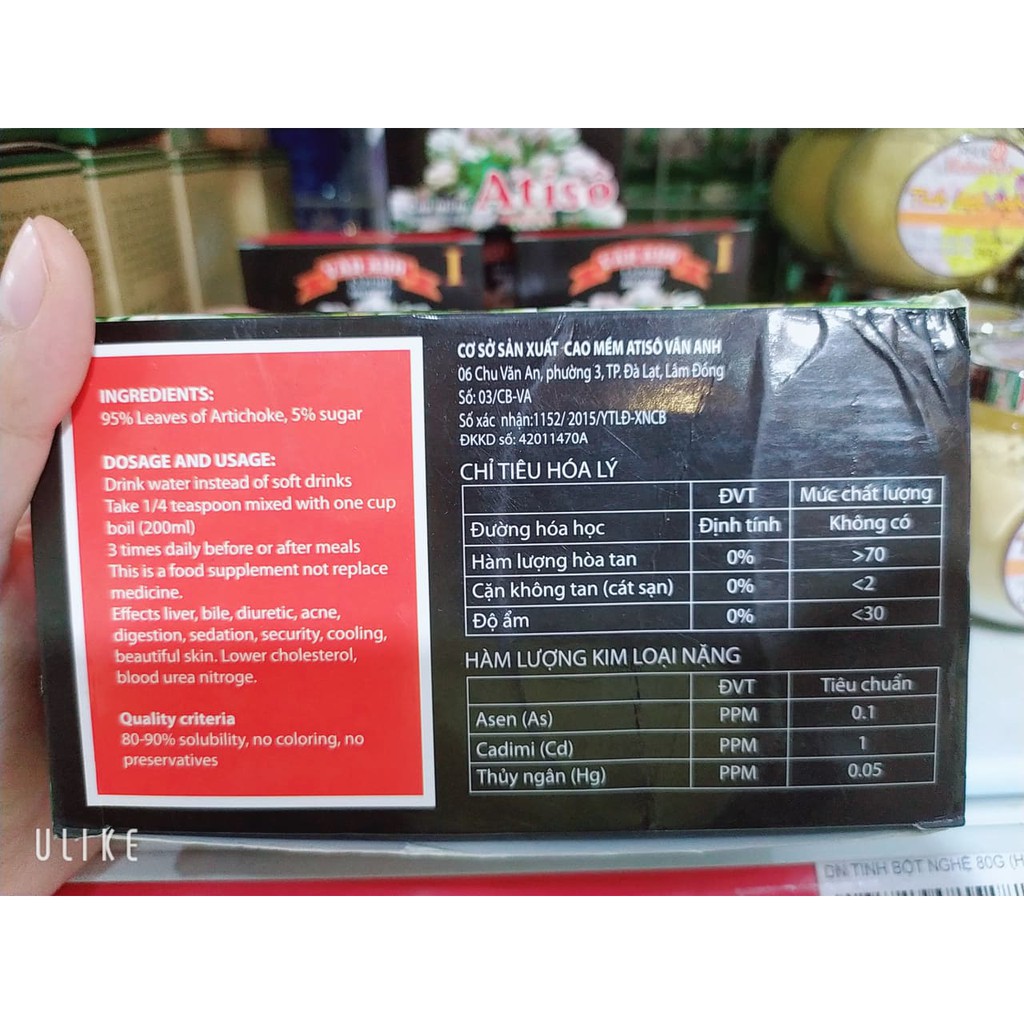 [CHÍNH HÃNG] Cao ATISO Vân Anh Đà Lạt - hộp 1kg- chữa viêm gan, thanh nhiệt, giải độc gan, trị mụn, đẹp da