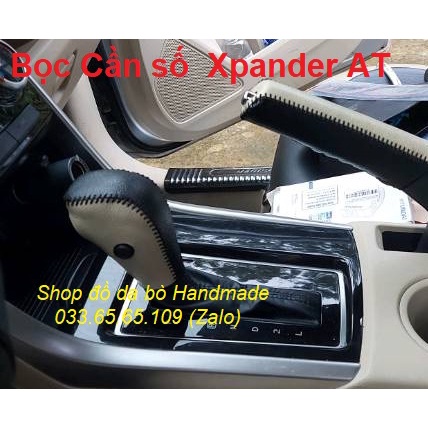 Bọc cần số + Phanh tay Xe Mitsubishi xpander (AT) bằng da thật