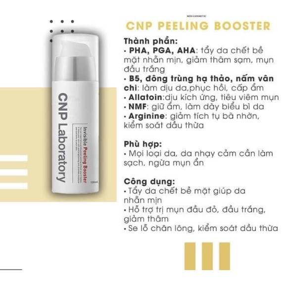 10 gói Gel tẩy tế bào chết thế hệ CNP Laboratory Invisible Peeling Booster 1ml