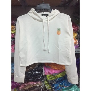 [Ảnh thật] Hoodie croptop (38-53kg). áo croptop hoodie. logo trái thơm