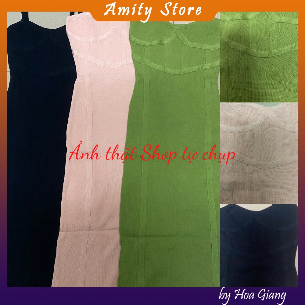 [Đầm hai dây len dệt kim] Váy hai dây len ôm body sexy hàng quảng châu | BigBuy360 - bigbuy360.vn