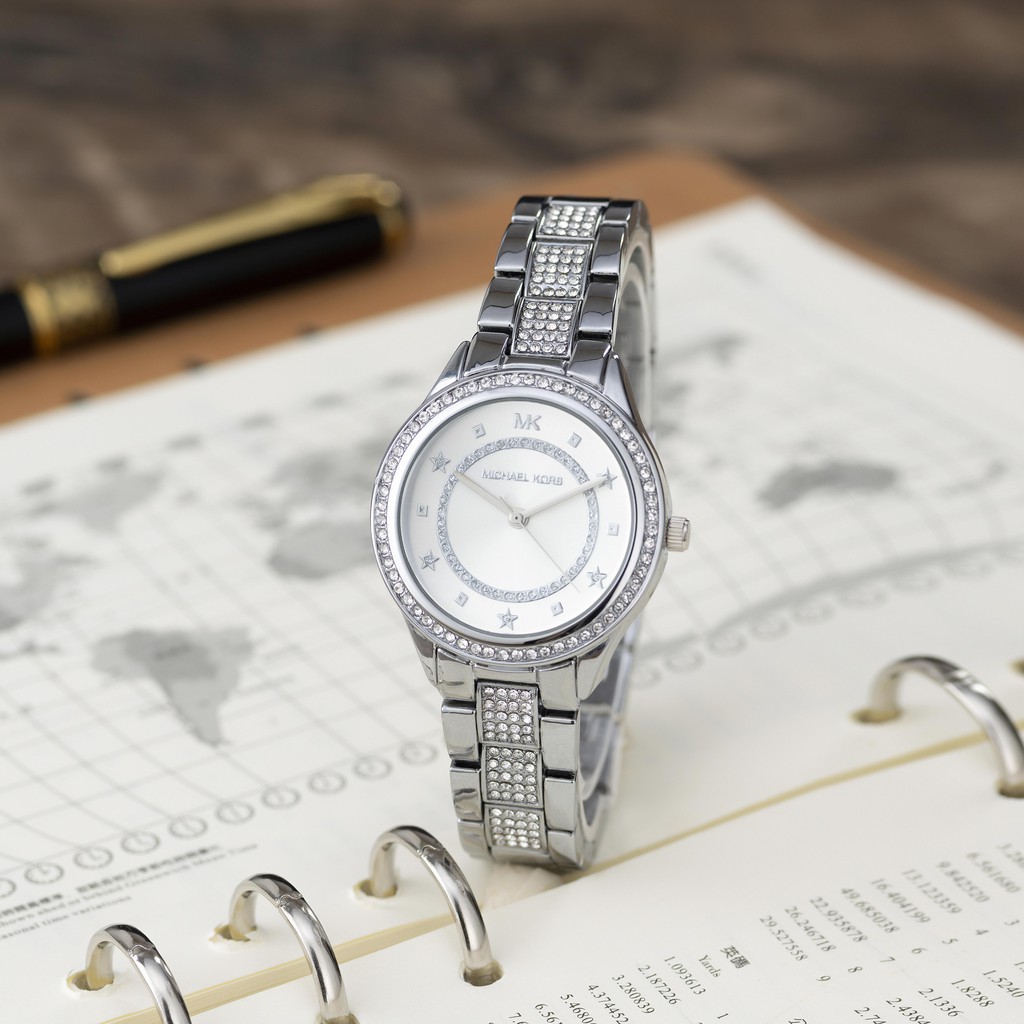 Đồng hồ nữ MK máy pin dây kim loại mặt chống xước cao cấp có bảo hành DHN222