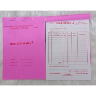 5 Quyển hóa đơn bán lẻ 1 liên giấy Bãi Bằng đẹp có rãnh xé