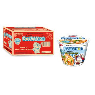 Mì ly Doraemon vị Hải Sản Chua Ngọt 53g cho Bé 6 tháng ăn dặm