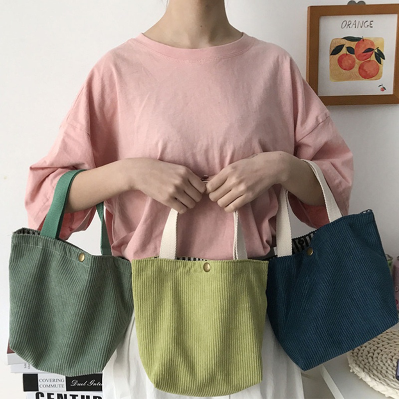 Túi Tote Đựng Hộp Cơm Trưa Bằng Vải Nhung Có Thể Tái Sử Dụng Thời Trang Cho Nữ
