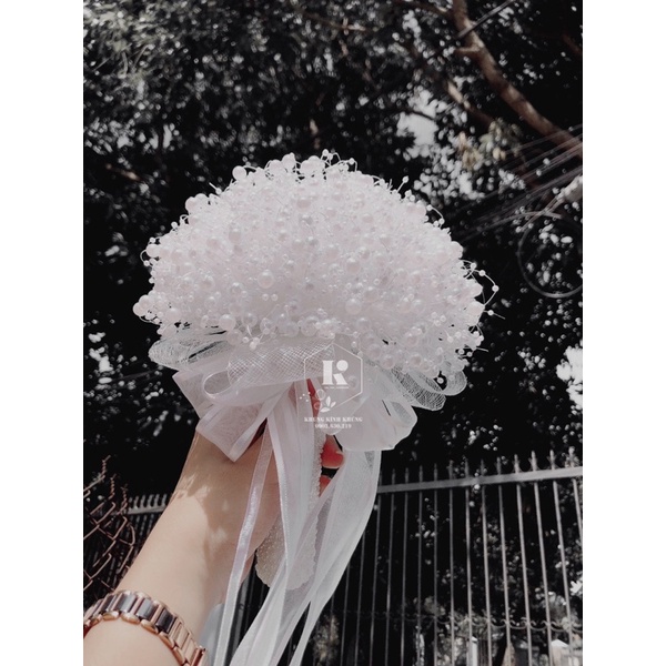 Hoa cưới cô dâu - Hoa hạt cườm - nguyên liệu và thành phẩm