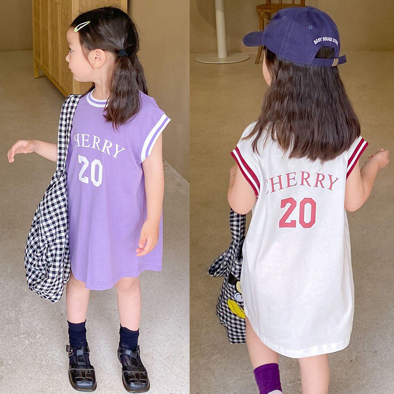 Đầm Thể Thao Sát Nách Thoải Mái Thời Trang Phong Cách Hàn Quốc Cho Bé Gái