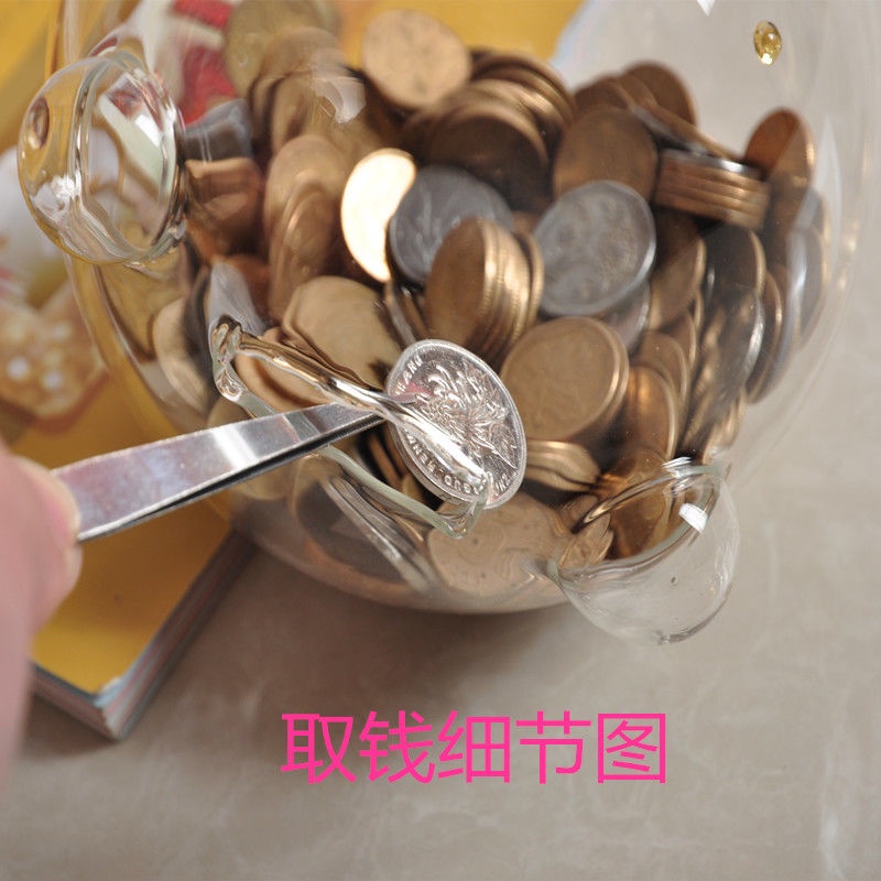 Con Heo Đất. Ống Heo Tiết Kiệm Bằng Thủy Tinh Trong Suốt Hình Gấu Sáng Tạo Dễ Thương