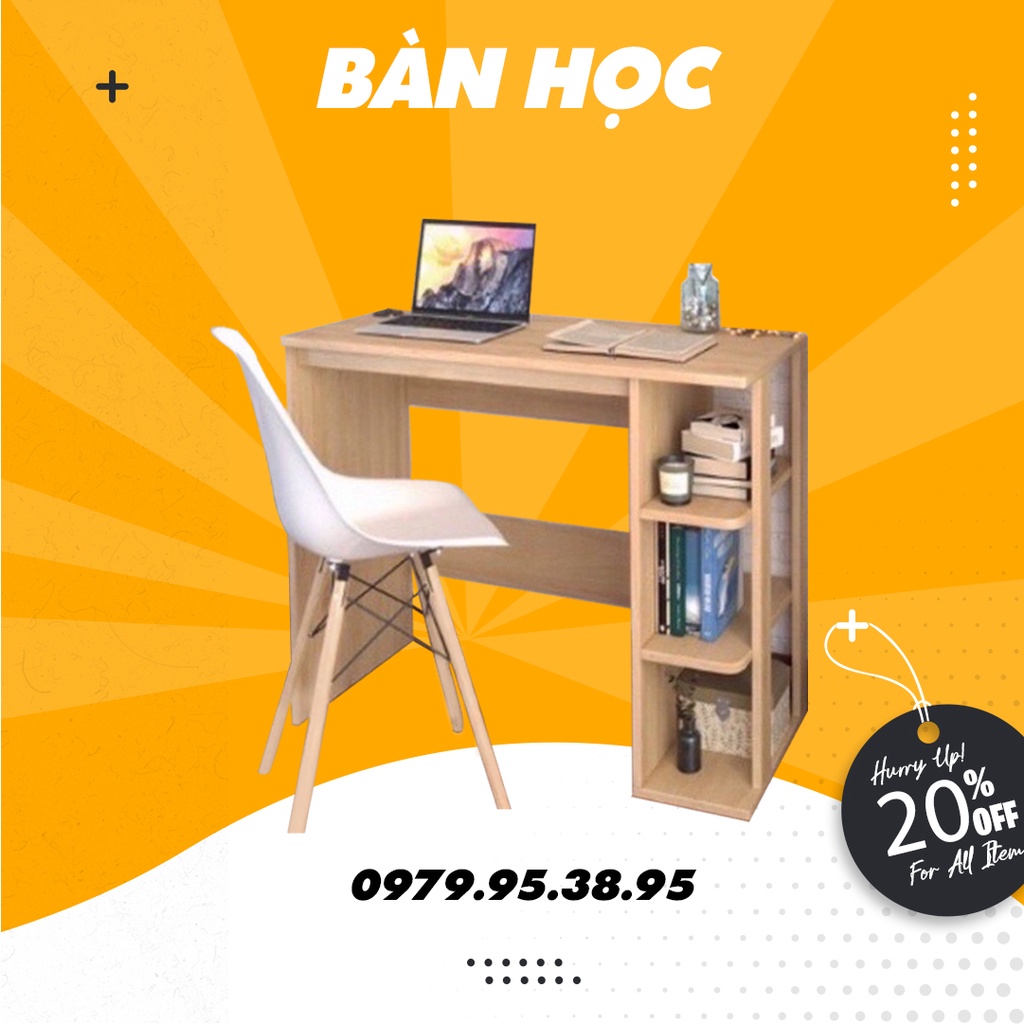 Bàn học gỗ hiện đại, phù hợp cho gia đình hoặc văn phòng làm việc chất gỗ MDF kích thước 100x72cm, dễ dàng lắp đặt
