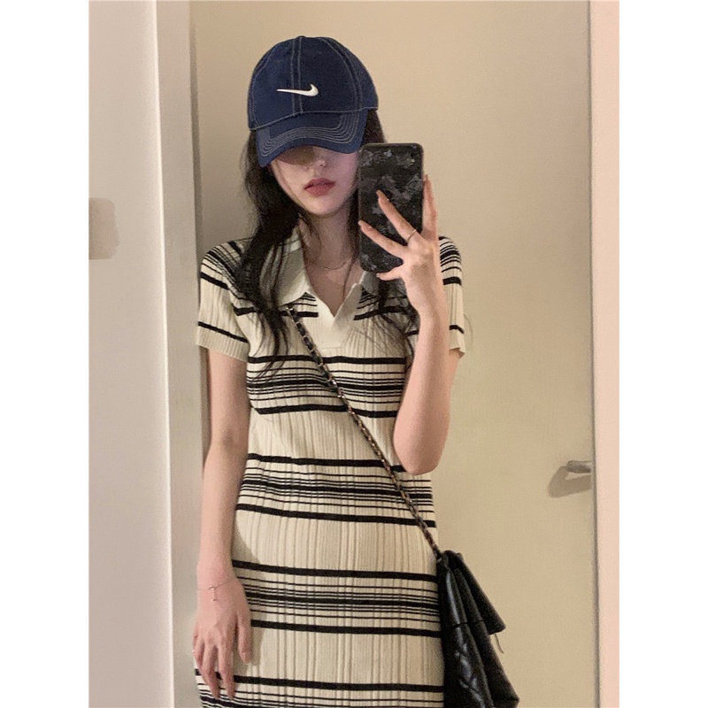 Đầm Dệt Kim Dài Tay Ngắn Dáng Ôm Phong Cách Thời Trang Hàn Quốc Dành Cho Nữ