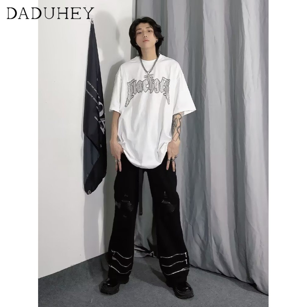 Quần dài ống rộng phối dây kéo thời trang hip hop