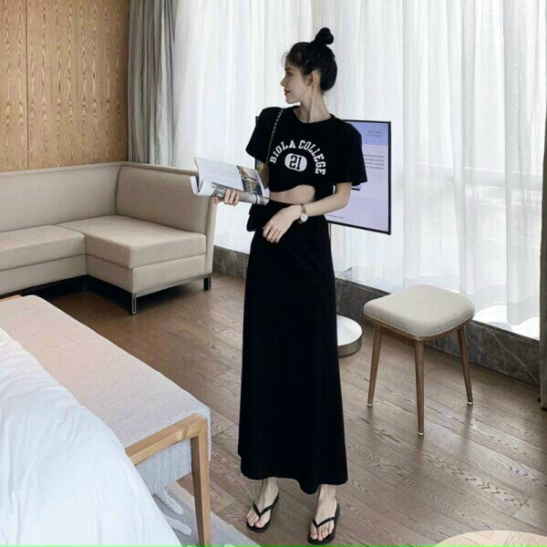 Set đầm áo croptop kèm chân váy ôm body siêu xinh tôn dáng