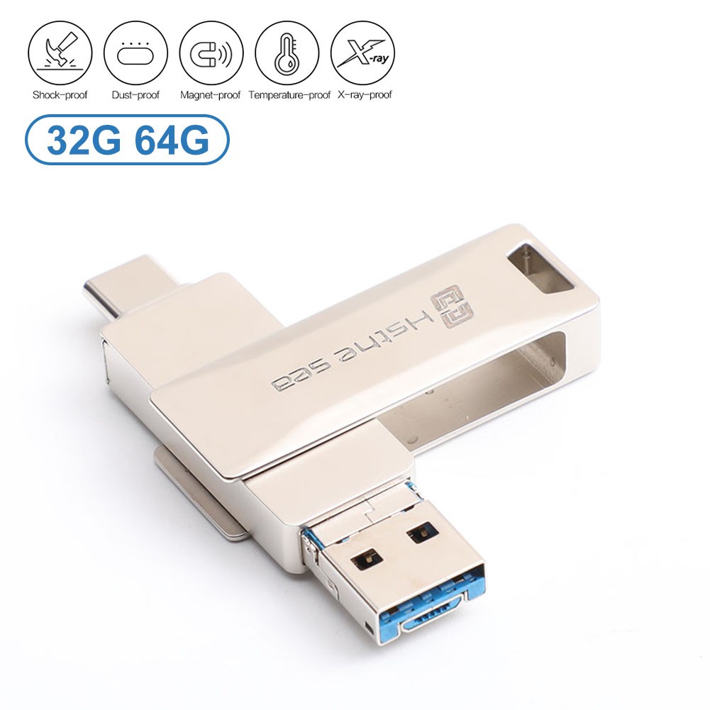 Usb Otg 32 / 64gb 3 Trong 1 Cho Android Pc