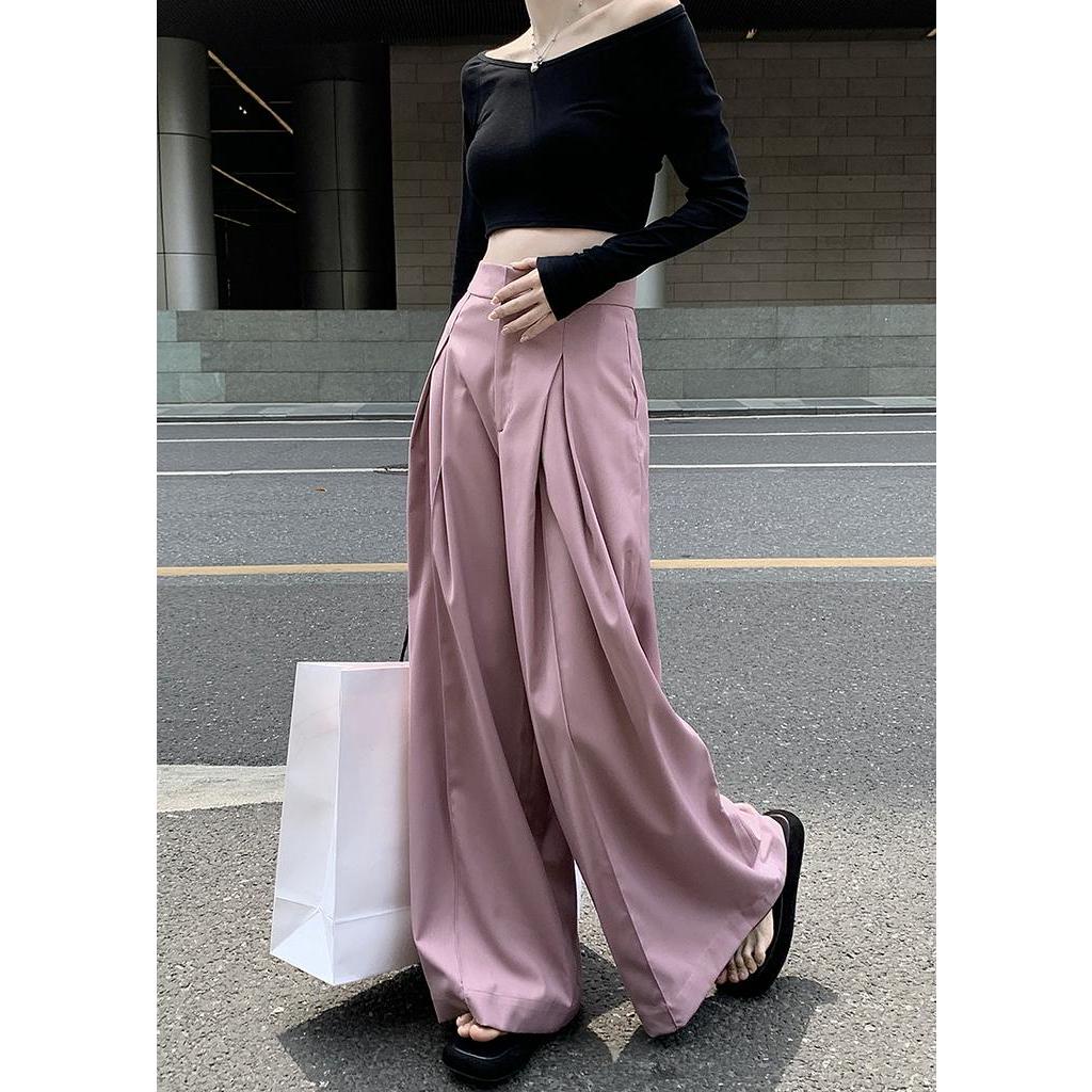 Bộ Áo Thun Cổ Phẳng + Quần Ống Rộng Lưng Cao Thời Trang 61963