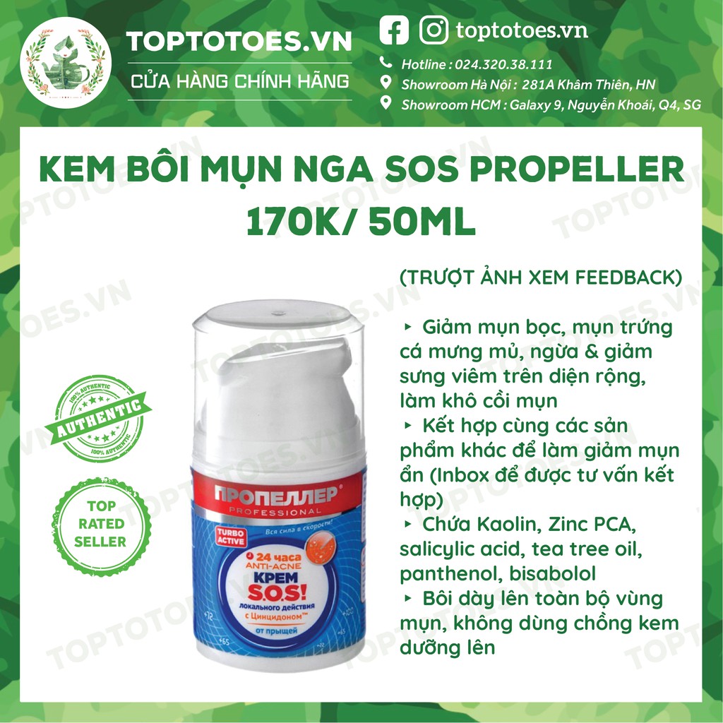 Kem bôi mụn Nga SOS Propeller giảm viêm, gom khô cồi mụn