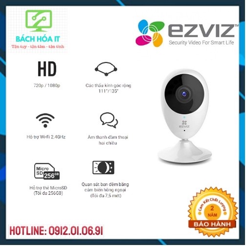 Camera Wifi ngoài trời quay quét ỐNG KÍNH KÉP EZVIZ C8PF full HD1080P, chính hãng, bảo hành 24 tháng