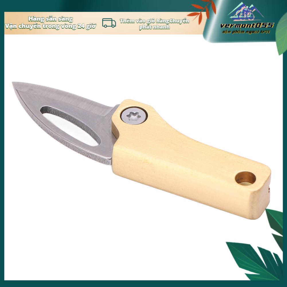 Dao Mini Bằng Đồng Thau Dạng Móc Khóa Có Thể Gập Lại Đa Năng Tiện Dụng