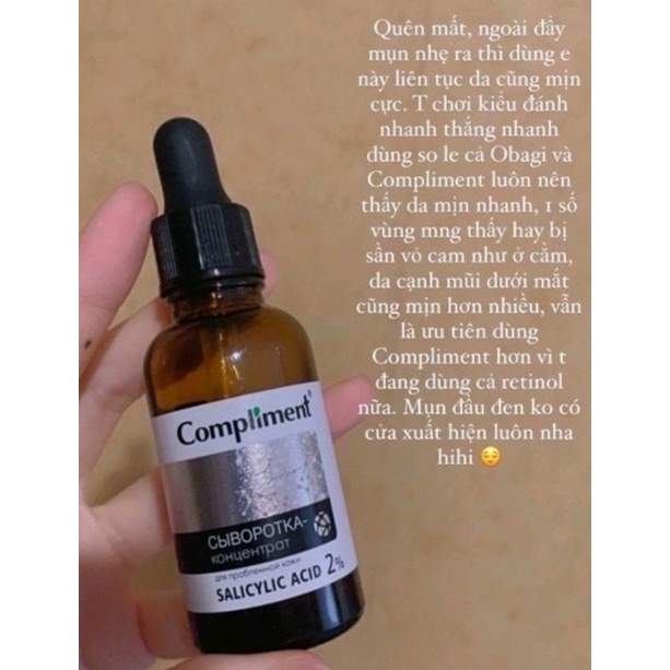 Serum Complinent 2% BHA giảm mụn của Nga