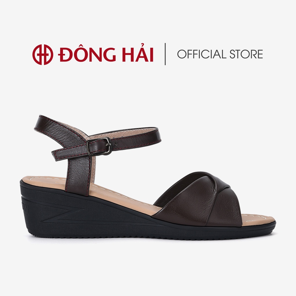 Sandal cao gót nữ Đông Hải quai ngang  ôm chân da cao cấp đế xuồng 5cm - S5283