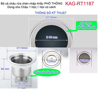 BỘ XẢ CHẬU CHÉN BÁT 1 HỐ KAG-RT1187