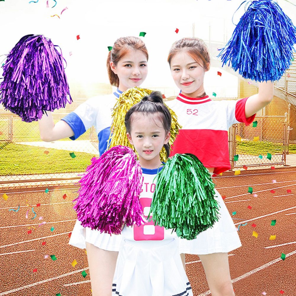 MYRON 6pairs 2 styles Cheerleading Cheering Ball Double hole handle Dance Party Decorator Cheerleader pompoms Fancy Competition Flower Dress Costume Concert Club Sport Supplies