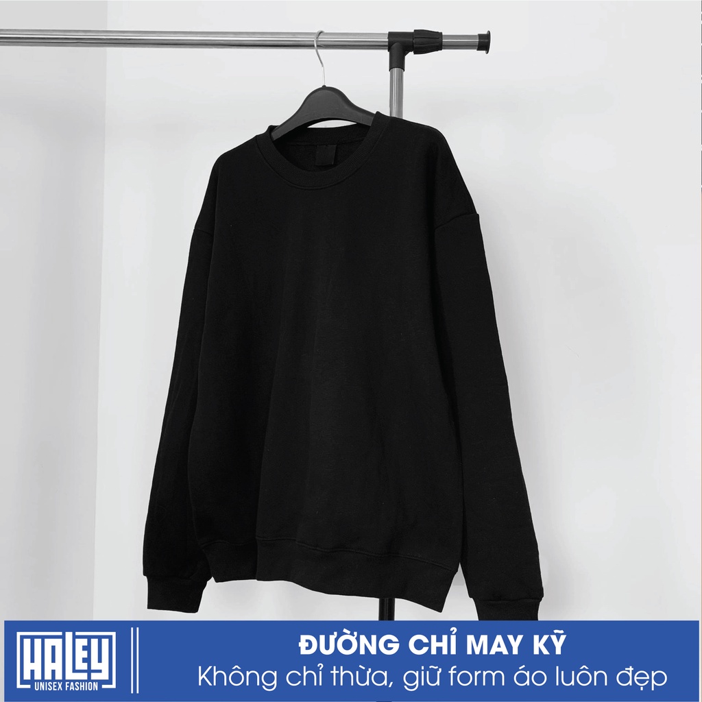 Áo Sweater trơn Haley 4 màu vải nỉ bông dày ấm áp đường may kỹ