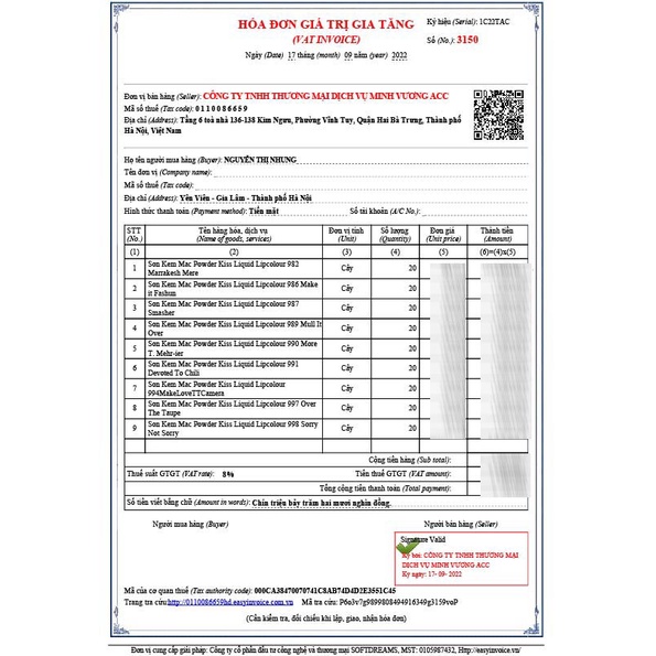 Son MAC kemPowder Kiss Liquid Lipcolour, hàng chuẩn auth, date xa, đầy đủ túi hộp cho chị em.