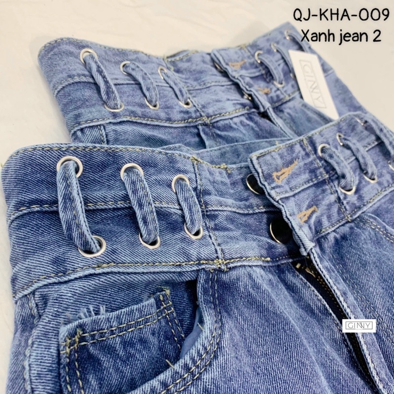 Quần Baggy Nữ Jean Hack Dáng KHA-009 | Quần Jean Cạp Cao | Vải Jean Wash Xịn | GinHouse Shop