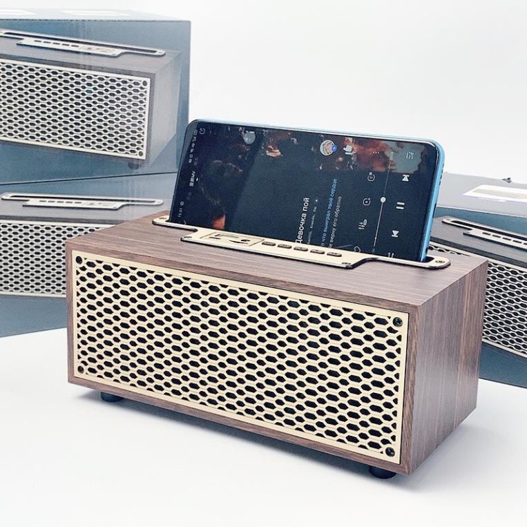 Loa bluetooth mini giá rẻ vỏ gỗ âm thanh đỉnh công suất lớn có kết nối máy tính Bảo hành 3 tháng 1 đổi 1