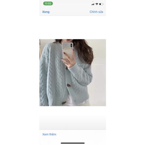 ÁO CARDIGAN KHUY SỪNG DÁNG NGẮN 4 MÀU