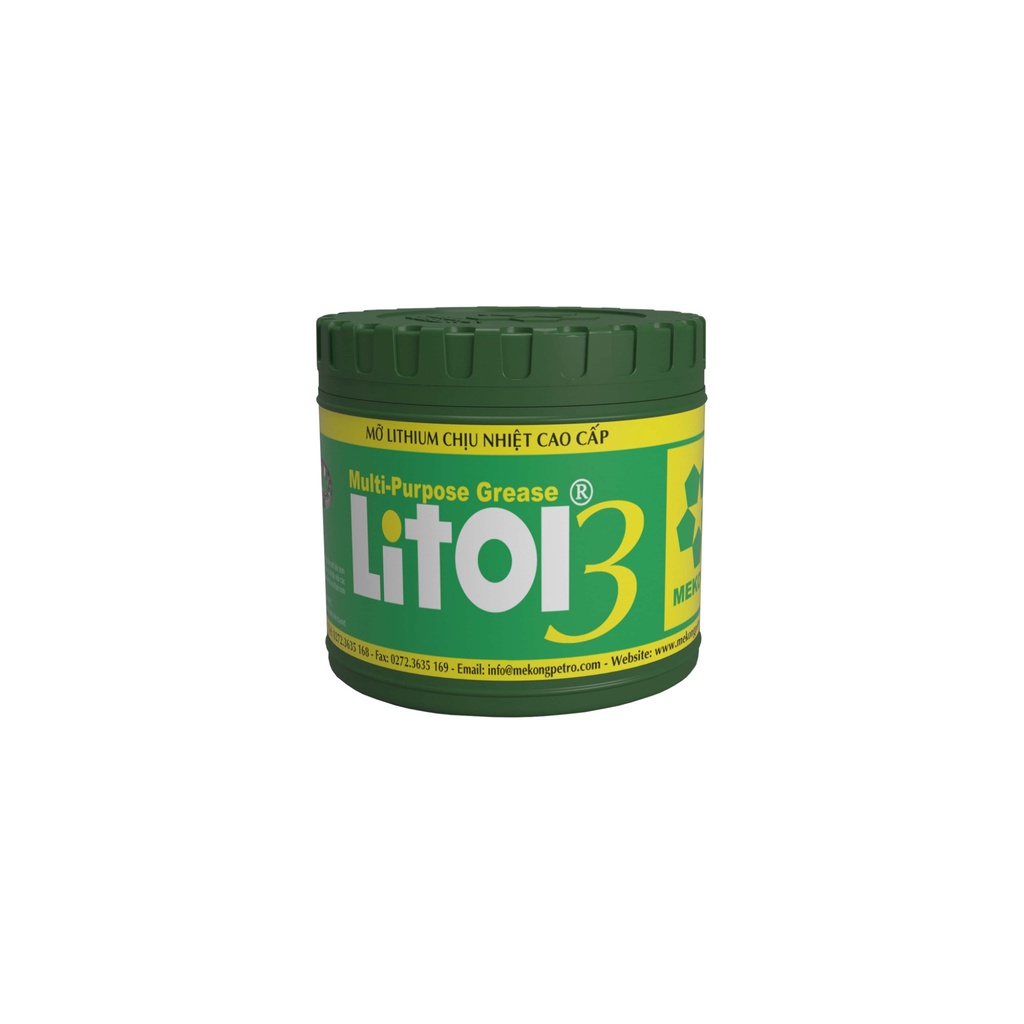 Mỡ Mekong chịu nhiệt cao LITOL 3 400g đa chức năng bôi trơn vòng bi, bạc đạn, khớp nối