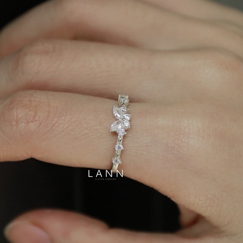 Nhẫn cánh bướm đá mix đá cách BẠC S925 LANN R300