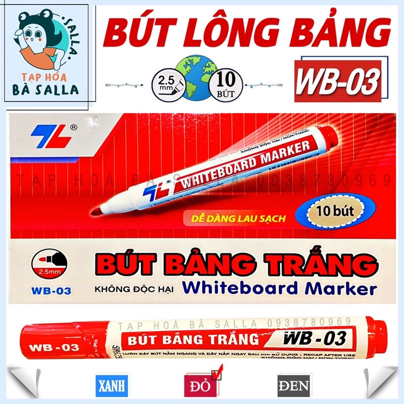 Hộp 10 Bút Bảng Dễ Lau Sạch TL - WB03