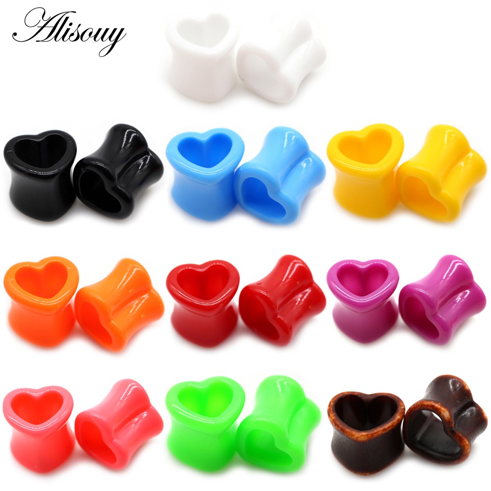 Alisouy Set 2 Khuyên Nong Tai Hình Trái Tim 4mm-25mm