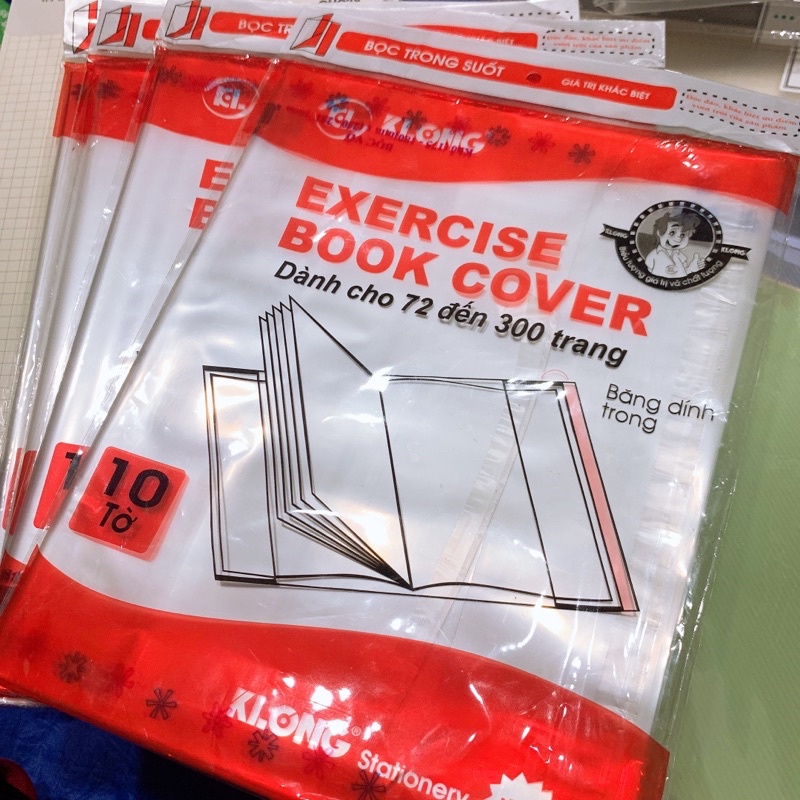 Bìa bọc sách giáo khoa, bìa bao tập vở KLONG size B5 CII; MS: 419 🐻🌻 dùng được cho vở gáy may mã 990, 834, 835, 836...