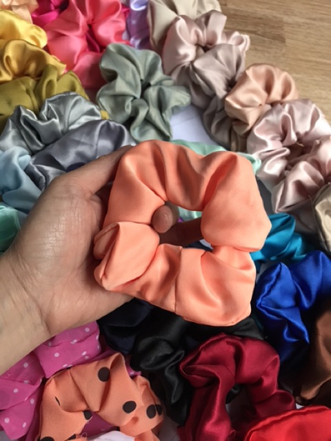 Cột vải bản to scrunchies cao cấp được chọn màu giá sỉ