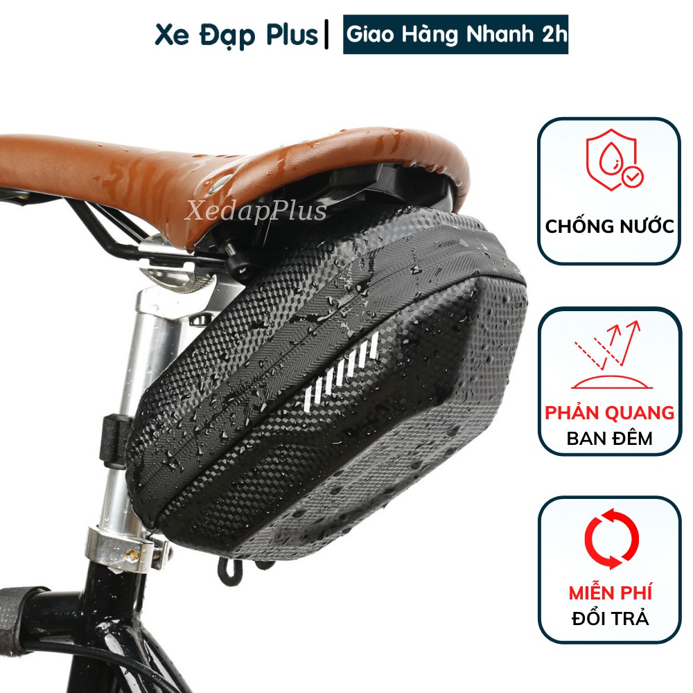 Túi treo yên xe đạp chống nước cốt vỏ cứng cao cấp, đựng đồ gắn vào dưới yên xe đạp - T56