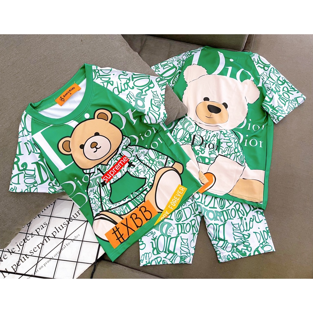 Bộ Đồ Đôi Cho Bé Gái Và Bé Trai Mặc Cặp Set Quần Áo Trẻ Em Thun Lạnh 3D Size Nhí Đại 9-43 Kg In Hoạt Hình Homie Kids