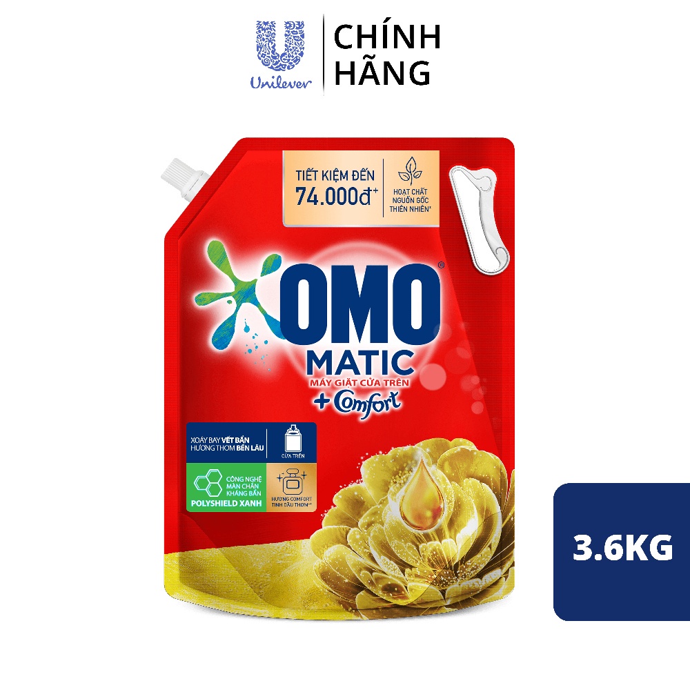 NƯỚC GIẶT OMO MATIC COMFORT TINH DẦU THƠM 3,6kg