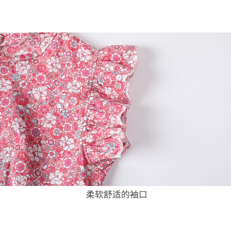 Đầm Công Chúa Cotton Tay Phồng Không Tay Phối Ren In Họa Tiết Hoa Dễ Thương Phong Cách Phương Tây Dành Cho Bé Gái 90-160cm
